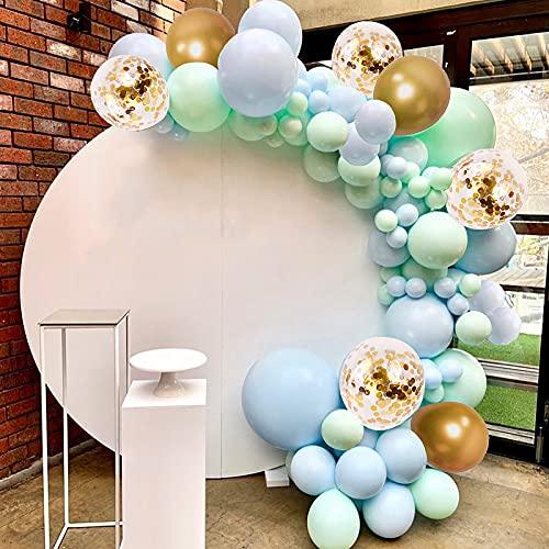 126Pcs Mint Green Balloon Blue Balloon Garland Arch Kit Confetti Gold Metallic Balloons for Wedding Baby Shower Birthday Graduation Party Decorations - Decotree.co Online Shop