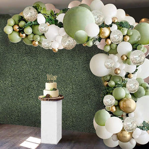 127PCS Olive Green Balloon Garland Arch Kit White Gold Confetti Balloons Retro Green Balloons for Baby Shower - Decotree.co Online Shop