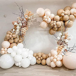 127pcs Party Balloons Arch Kit Cream Peach White Pastel Party Balloons Wedding Baby Show Girls' Birthday Decoration (127PCS- Cream) - Decotree.co Online Shop