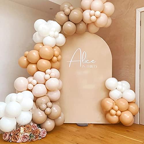 127pcs Party Balloons Arch Kit Cream Peach White Pastel Party Balloons Wedding Baby Show Girls' Birthday Decoration (127PCS- Cream) - Decotree.co Online Shop