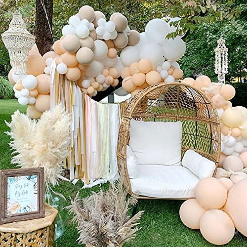 127pcs Party Balloons Arch Kit Cream Peach White Pastel Party Balloons Wedding Baby Show Girls' Birthday Decoration (127PCS- Cream) - Decotree.co Online Shop