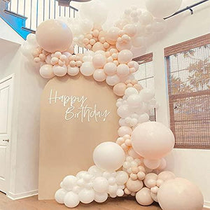 127pcs Party Balloons Arch Kit Cream Peach White Pastel Party Balloons Wedding Baby Show Girls' Birthday Decoration (127PCS- Cream) - Decotree.co Online Shop