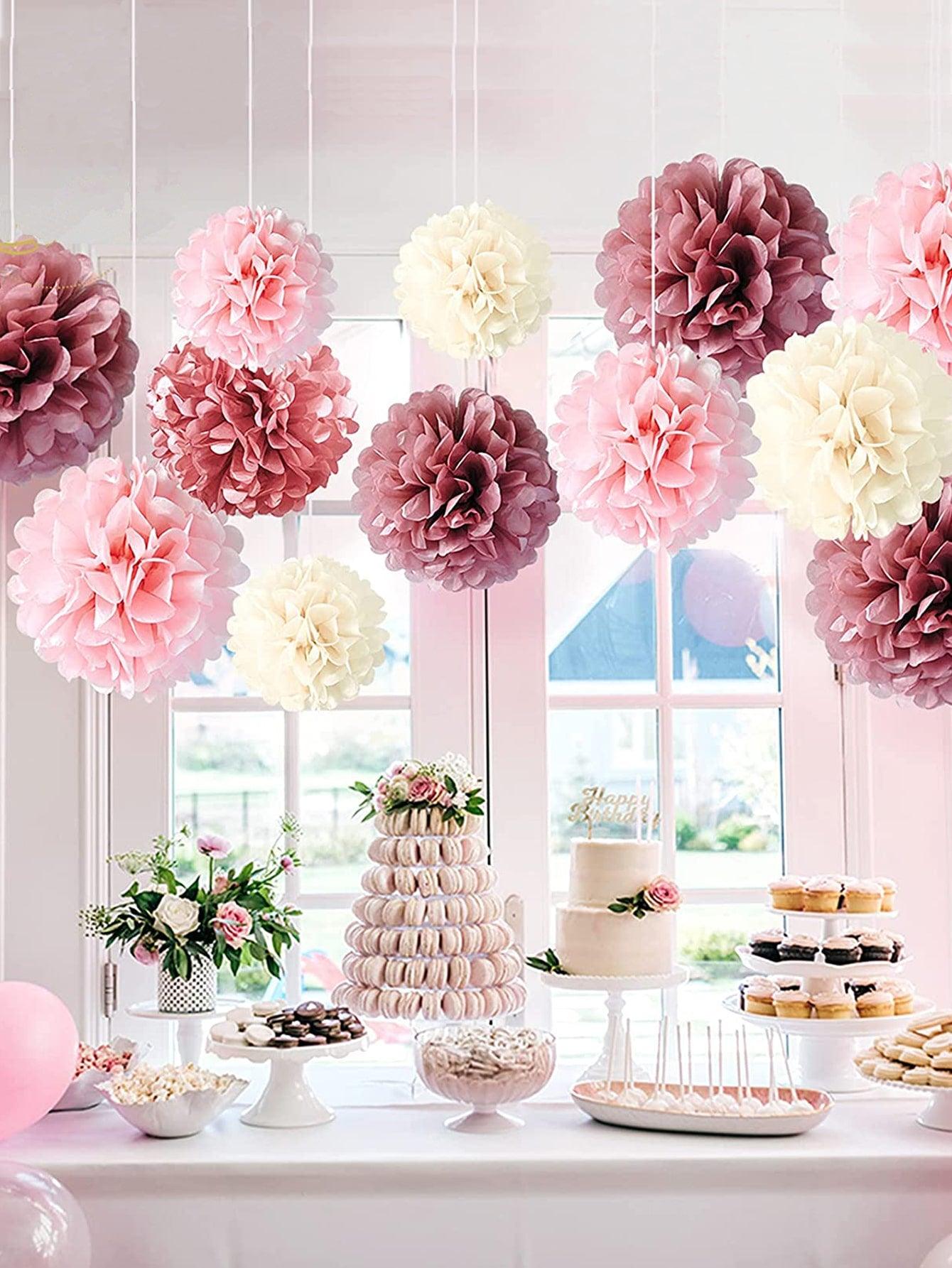 12pcs Paper Tissue Pom Pom - Decotree.co Online Shop