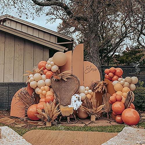 132 pcs Party Balloon Arch kit Orange and Peach Brown Balloons Baby Show Birthday Balloon Graduation Party Backdrop (132PCS- Orange) - Decotree.co Online Shop