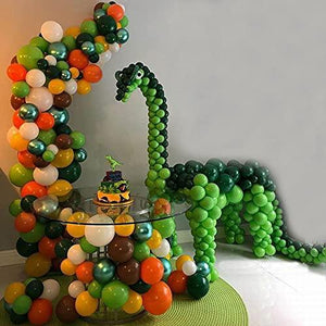 135pcs Jungle Party Balloon Arch Green Orange Gold Balloon Garland for Jungle Dinosaur Themed Party Kids Boys Birthday - Decotree.co Online Shop