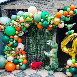 135pcs Jungle Party Balloon Arch Green Orange Gold Balloon Garland for Jungle Dinosaur Themed Party Kids Boys Birthday - Decotree.co Online Shop