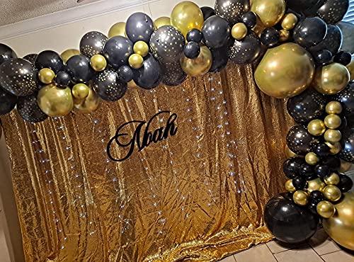 136Pcs DIY Gold and Black Balloons Garland Kits with 18/10/5/Inch Metallic Chrome Balloons for Birthday Party Celebration - Decotree.co Online Shop