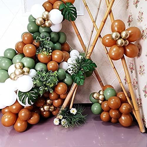 137pcs Party Balloons Arch kit Brown Green Gold Artificial Palm Leaves Baby Show Birthday Party Balloons Decoration - Decotree.co Online Shop