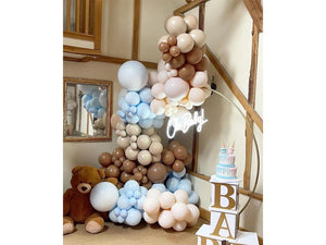 140Pieces Brown Coffee Blue Balloon Garland Arch Kit, Brown Coffee Blue Balloons Safari Wild One Teddy Bear Baby Shower Gender Reveal - Decotree.co Online Shop