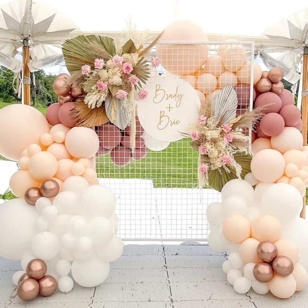 144pcs Matte White Cream Peach Balloon Arch Garland Kit Wedding Decoration - Decotree.co Online Shop