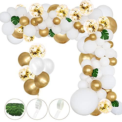 145pcs White and Gold Latex Balloons Kit for Shower, Wedding, Birthday, Anniversary, Engagements Party - Decotree.co Online Shop