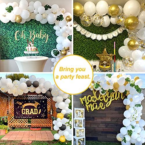 145pcs White and Gold Latex Balloons Kit for Shower, Wedding, Birthday, Anniversary, Engagements Party - Decotree.co Online Shop