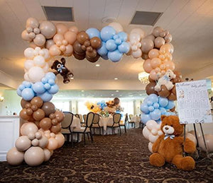 147 Pcs Blue Balloons Brown Garland Arch Kit Coffee Baby Blush Teddy Bear Themed Decorations - Decotree.co Online Shop