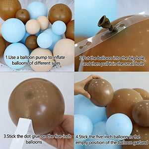 147 Pcs Blue Balloons Brown Garland Arch Kit Coffee Baby Blush Teddy Bear Themed Decorations - Decotree.co Online Shop