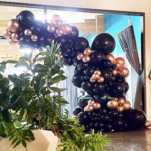 147pcs Black and Rose Gold Chrome Latex Balloon garland Wedding Party Balloon Bridal Shower Birthday Party Backdrop Decorations - Decotree.co Online Shop