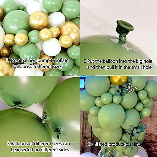 149 Sage Green And Gold Balloons Arch Kit Garland Decor Olive And Gold Balloons Baby Shower - Decotree.co Online Shop