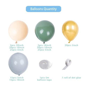 154pcs Avocado Green Balloon with Blush Balloons Gold Balloons and Macaron Gray Balloons for Wedding Birthday Party Baby Shower - Decotree.co Online Shop