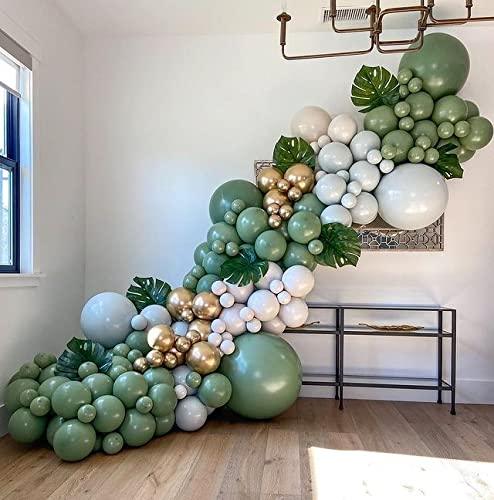 154pcs Avocado Green Balloon with Blush Balloons Gold Balloons and Macaron Gray Balloons for Wedding Birthday Party Baby Shower - Decotree.co Online Shop