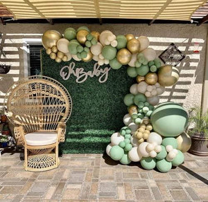 154pcs Avocado Green Balloon with Blush Balloons Gold Balloons and Macaron Gray Balloons for Wedding Birthday Party Baby Shower - Decotree.co Online Shop