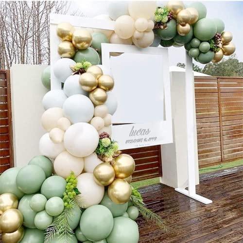 154pcs Avocado Green Balloon with Blush Balloons Gold Balloons and Macaron Gray Balloons for Wedding Birthday Party Baby Shower - Decotree.co Online Shop