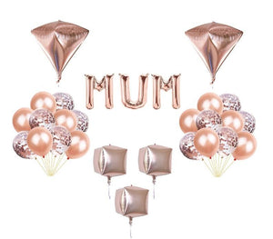 16" 4D Rose Gold Mothers Day "MUM" Letter Foil Balloons Decoration - Decotree.co Online Shop