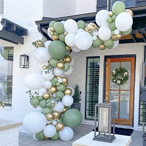 161PCS Olive Green Balloon Garland Kit Party Balloons Arch kit Green White Gold Party Balloons - Decotree.co Online Shop