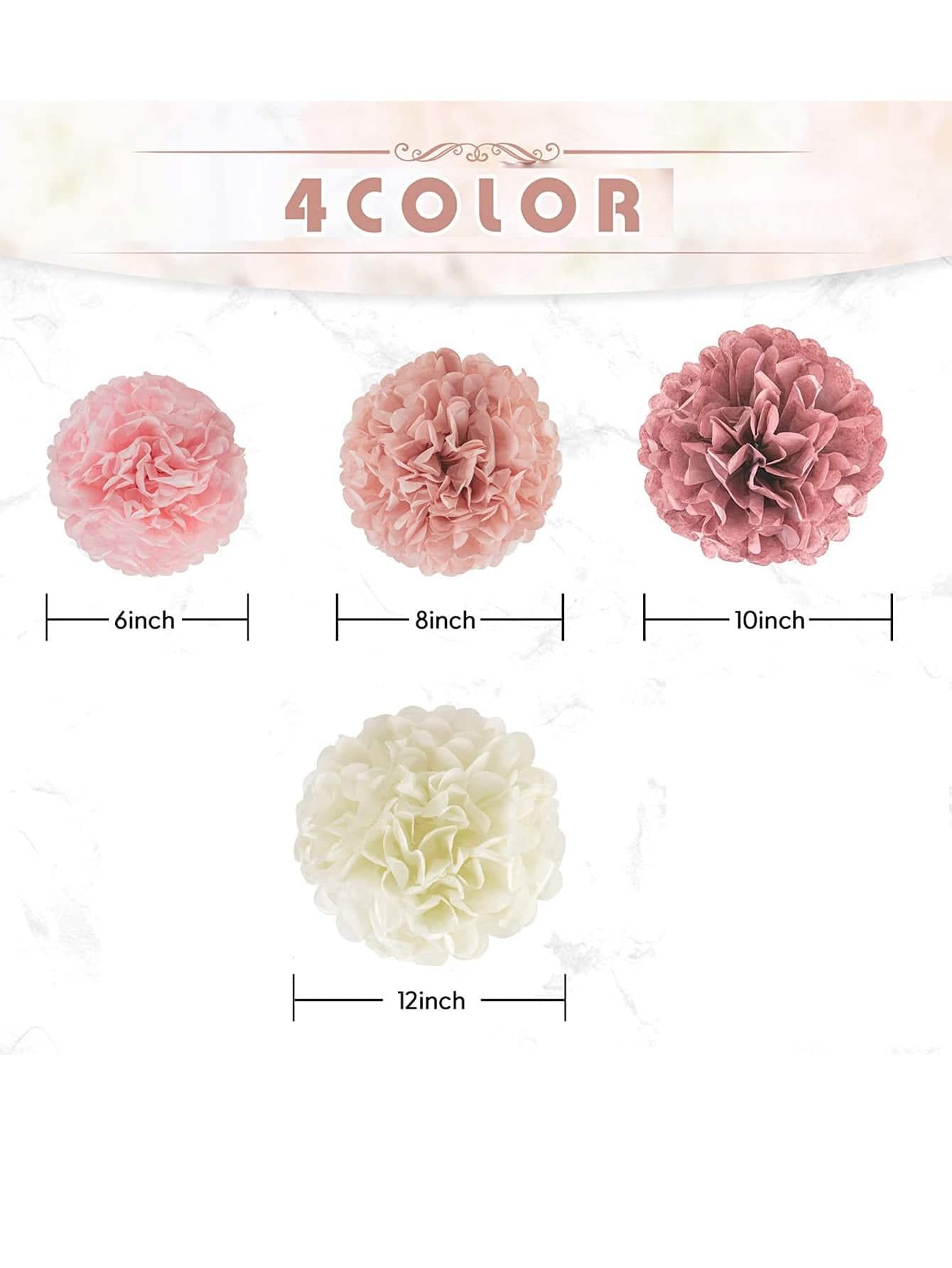 16pcs Decorative Paper Pull Flower - Decotree.co Online Shop