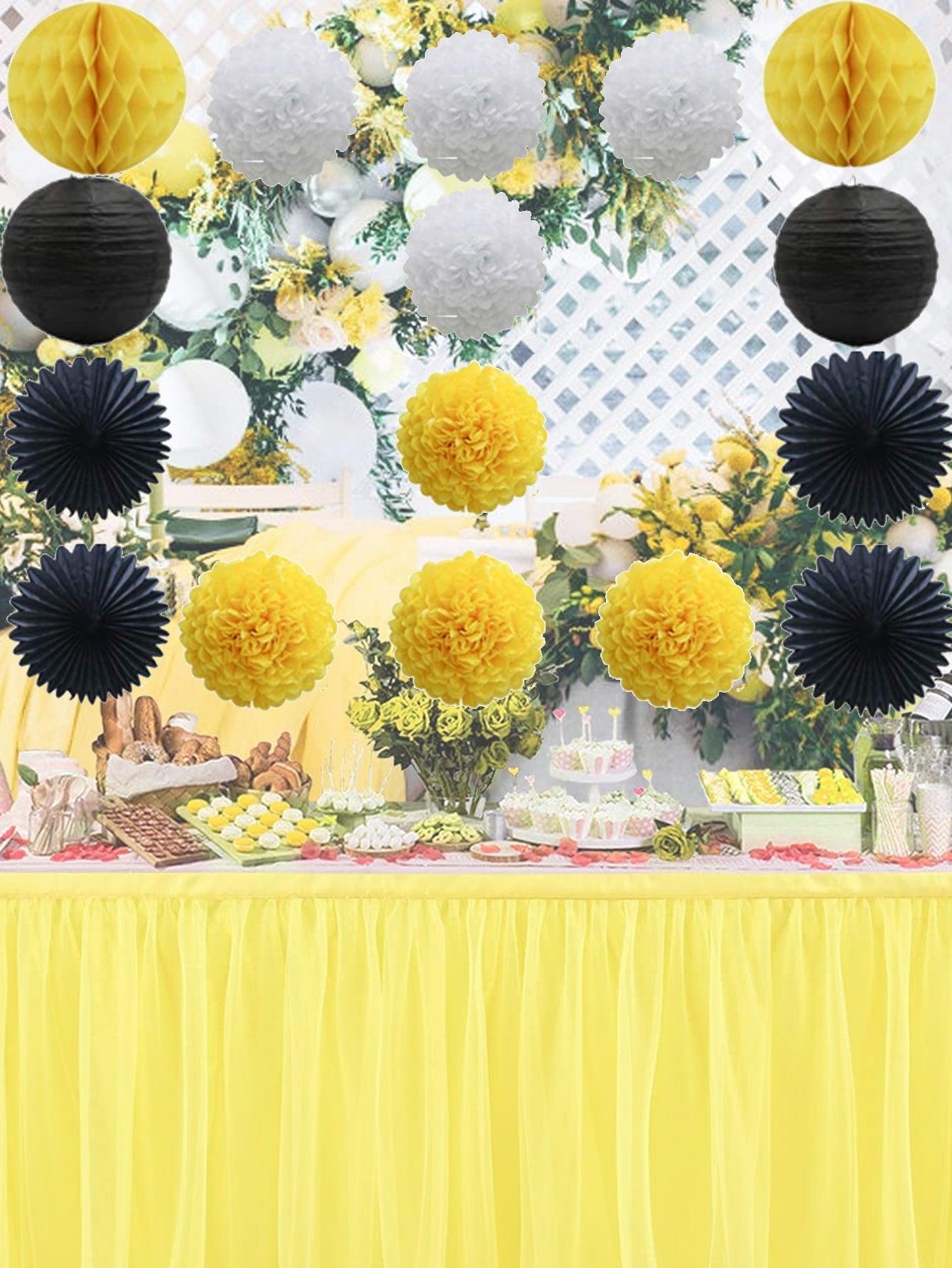 16pcs Tissue Pom Pom & Paper Lantern Set - Decotree.co Online Shop