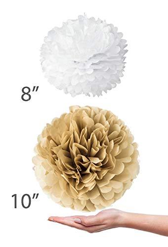 20 Pcs Tissue Paper Pom Poms Kit (14", 10", 8", 6" Tissue Paper Flowers) for Wedding, Birthday, Engagement Party Décor - Decotree.co Online Shop