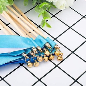 25 Pack Ribbon Wands Chromatic Silk Ribbon with Bells - Decotree.co Online Shop