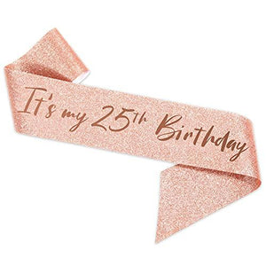 25th Birthday Sash and Tiara for Women, Rose Gold Birthday Sash Crown 25 & Fabulous Sash and Tiara for Women - Decotree.co Online Shop