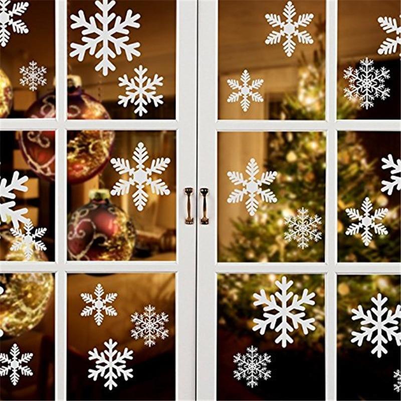 27Pcs Christmas Snowflake Window Sticker Christmas Wall Stickers Kids Room Wall Decals Christmas Decorations for Home New Year - Decotree.co Online Shop