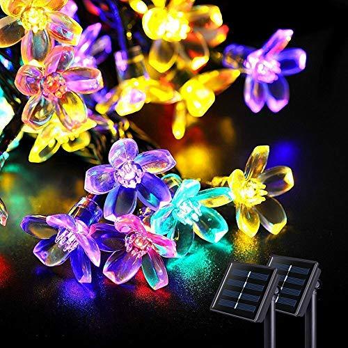 2pcs Cherry Blossoms Solar Flower String Lights for Garden Decoration Christmas Tree Party - Decotree.co Online Shop