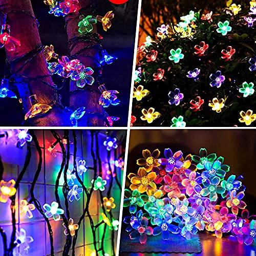 2pcs Cherry Blossoms Solar Flower String Lights for Garden Decoration Christmas Tree Party - Decotree.co Online Shop