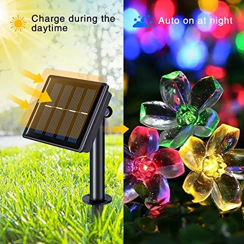 2pcs Cherry Blossoms Solar Flower String Lights for Garden Decoration Christmas Tree Party - Decotree.co Online Shop