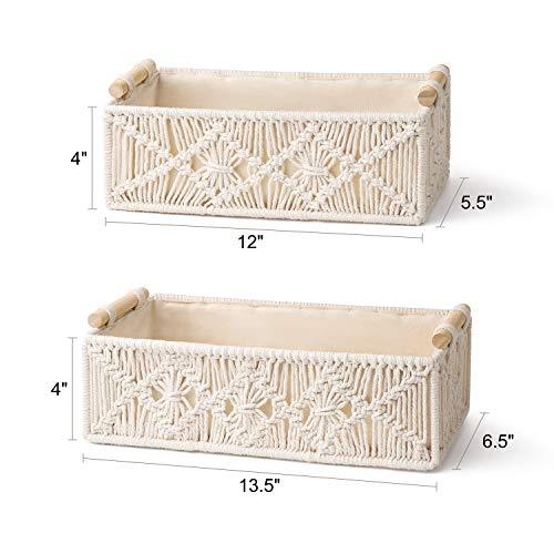 2pcs Handmade Woven Macrame Storage Baskets Boho Decor Box - Decotree.co Online Shop