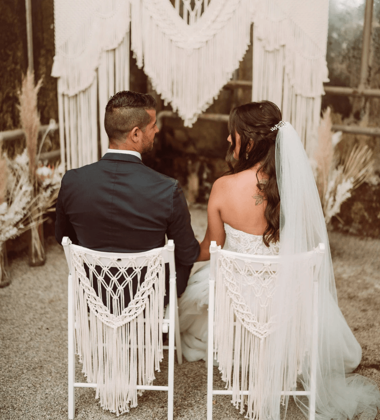 2pcs Macrame Chair Hanging Macrame Wedding Decorations| 40 x 65 cm - Decotree.co Online Shop