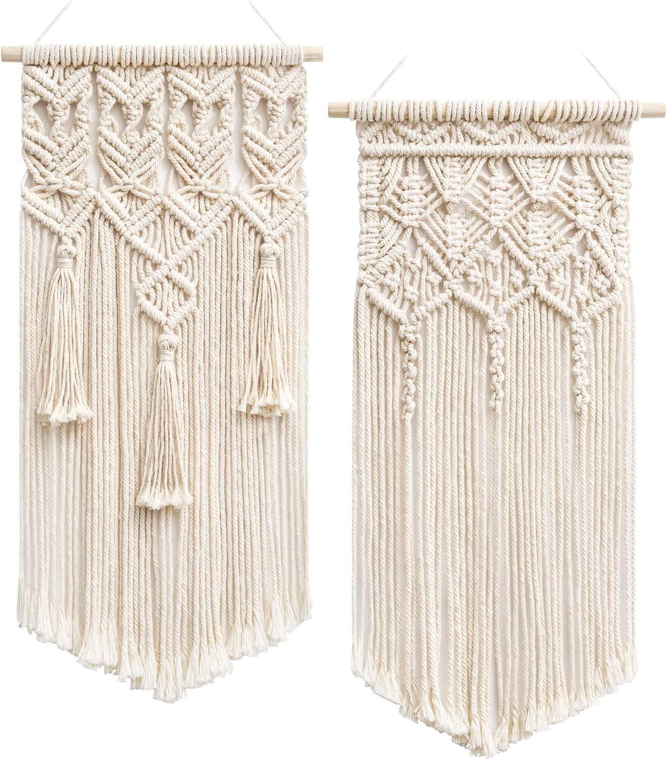 2pcs Macrame Woven Wall Hanging Boho Home Chic Bohemian Geometric Art Decor - Decotree.co Online Shop