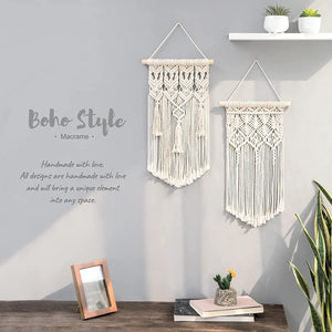 2pcs Macrame Woven Wall Hanging Boho Home Chic Bohemian Geometric Art Decor - Decotree.co Online Shop