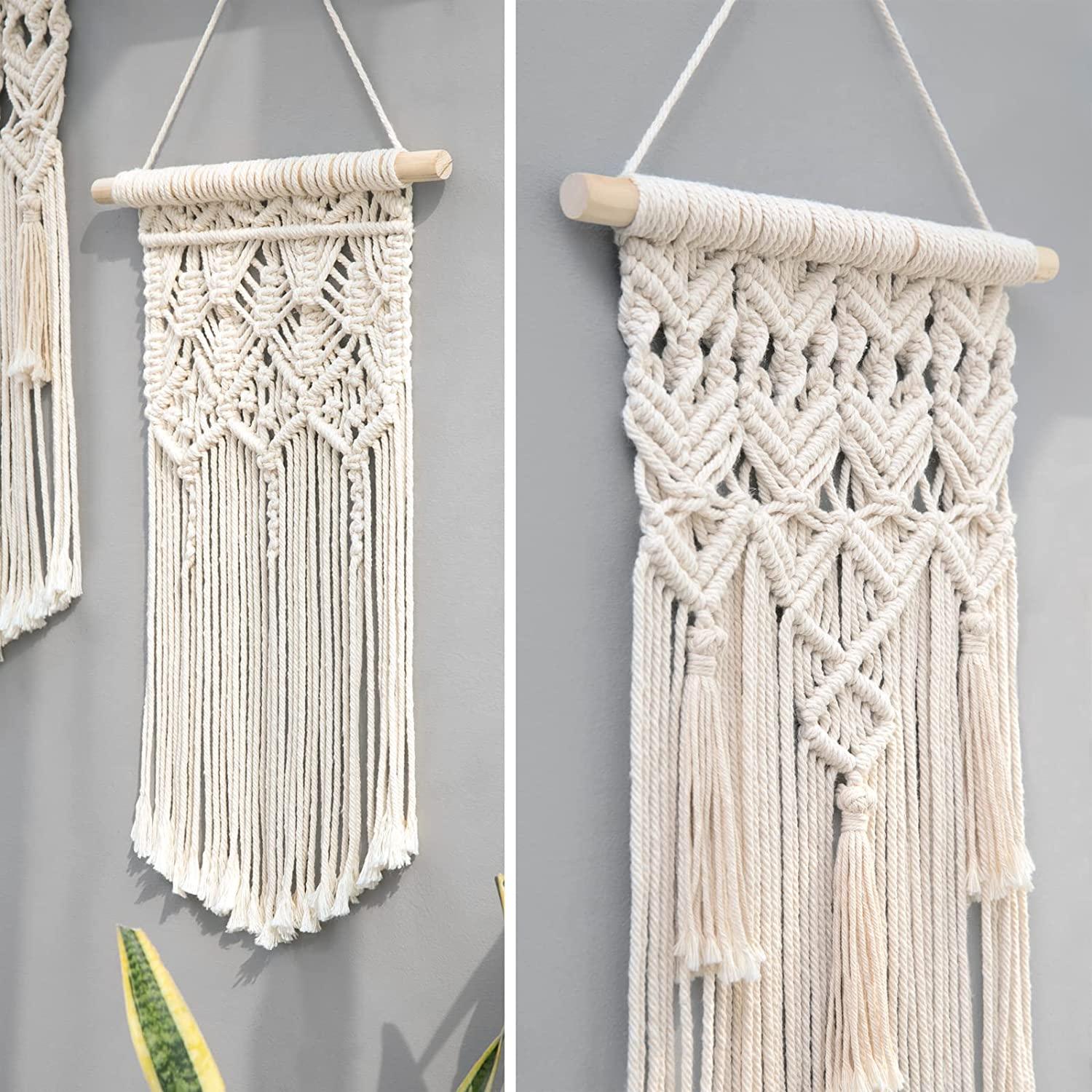 2pcs Macrame Woven Wall Hanging Boho Home Chic Bohemian Geometric Art Decor - Decotree.co Online Shop