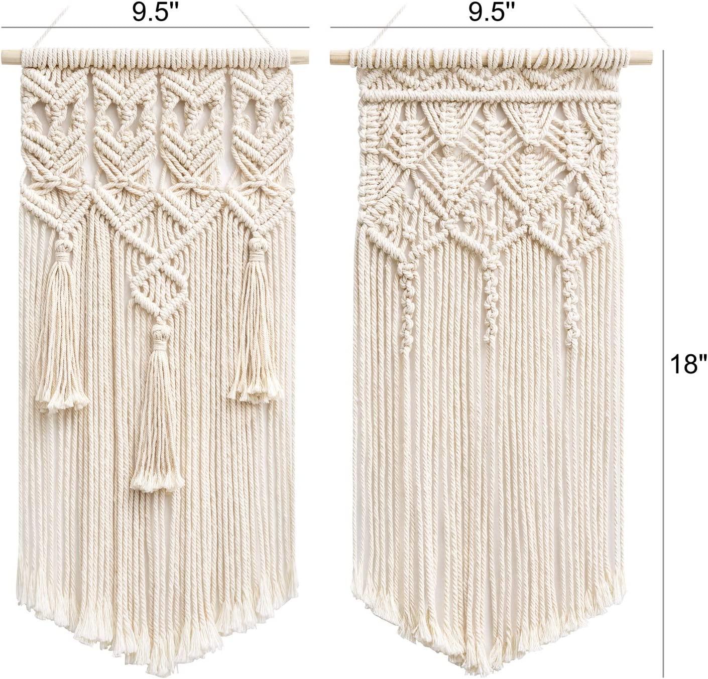 2pcs Macrame Woven Wall Hanging Boho Home Chic Bohemian Geometric Art Decor - Decotree.co Online Shop