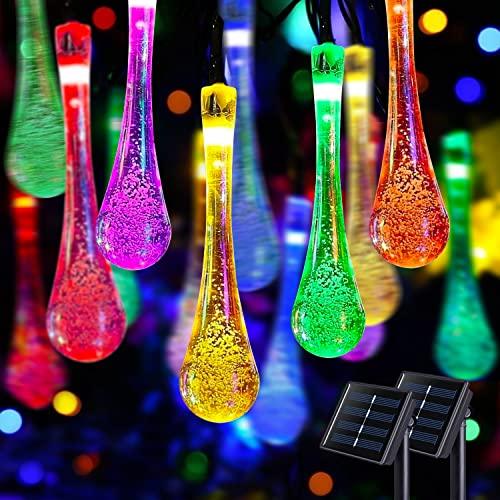 2pcs Solar Outdoor String Lights 30 LED Teardrop Lights for Patio Christmas and Wedding - Decotree.co Online Shop