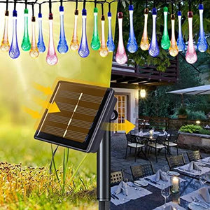 2pcs Solar Outdoor String Lights 30 LED Teardrop Lights for Patio Christmas and Wedding - Decotree.co Online Shop