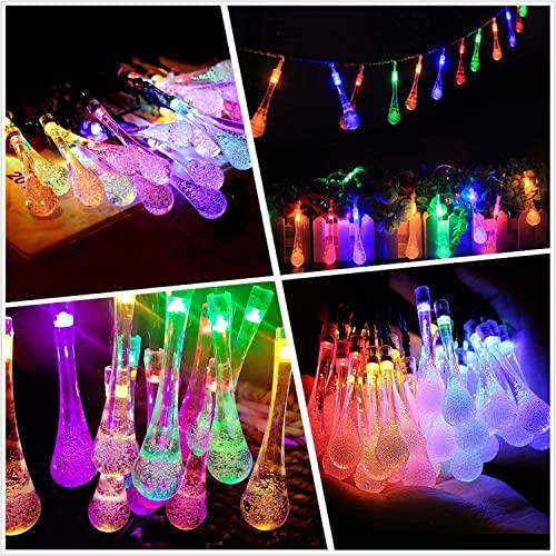 2pcs Solar Outdoor String Lights 30 LED Teardrop Lights for Patio Christmas and Wedding - Decotree.co Online Shop