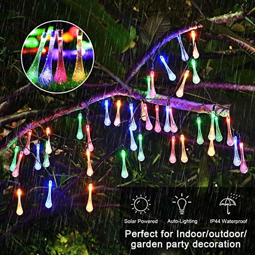 2pcs Solar Outdoor String Lights 30 LED Teardrop Lights for Patio Christmas and Wedding - Decotree.co Online Shop