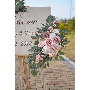 2pcs Wedding Arch Flowers, Artificial Dusty Rose Wedding Flowers for Wedding Welcome Signs Decorations - Decotree.co Online Shop