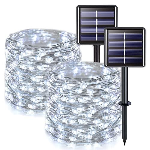 2pcs White Solar Fairy Lights for Wedding and Home Party Decorations - Decotree.co Online Shop