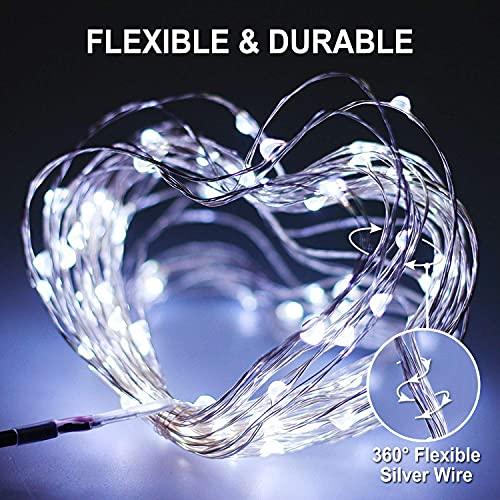 2pcs White Solar Fairy Lights for Wedding and Home Party Decorations - Decotree.co Online Shop