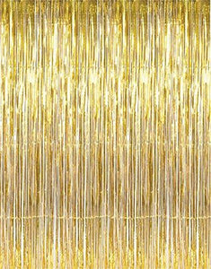 3.2 ft x 9.8 ft Metallic Tinsel Foil Fringe Curtains for Party, Wedding Backdrop - Decotree.co Online Shop