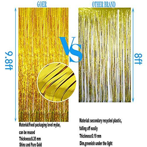 3.2 ft x 9.8 ft Metallic Tinsel Foil Fringe Curtains for Party, Wedding Backdrop - Decotree.co Online Shop